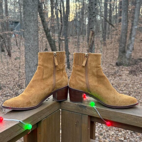 MODERN Faux Suede 'J.Crew' western faux suede boots ~ Golden Brandy #BU522 - Picture 2 of 13